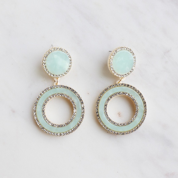 Boho Blue Sea Glass Drop Earrings - Picture 3 of 3